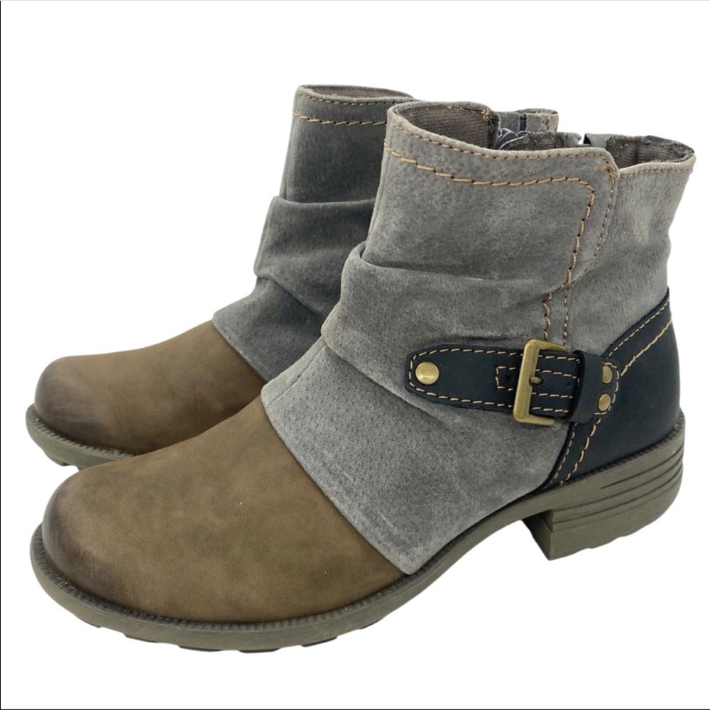 Earth Origins Brown and Gray Ankle Boots